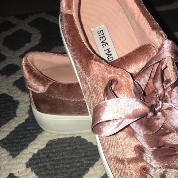 Steve Madden Pink Velvet Sneaker - Picture 2 of 3